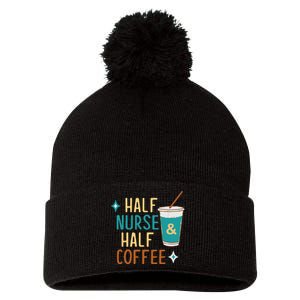 Nurse Week Gifts Funny Half Nurse Half Coffee Nurse Gifts Pom Pom 12in Knit Beanie