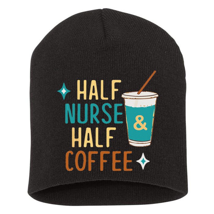 Nurse Week Gifts Funny Half Nurse Half Coffee Nurse Gifts Short Acrylic Beanie