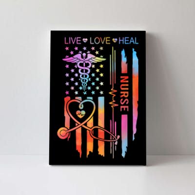 Nurse Week Gift Nurse Nurse Gift Appreciation Tie Dye Nurse Live Love Heal Canvas