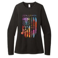 Nurse Week Gift Nurse Nurse Gift Appreciation Tie Dye Nurse Live Love Heal Womens CVC Long Sleeve Shirt