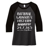 National Women History Month 2024 247365 Women's Tri-Blend 3/4-Sleeve Raglan Shirt