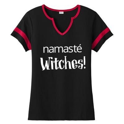 Namaste Witches Halloween Gift Ladies Halftime Notch Neck Tee