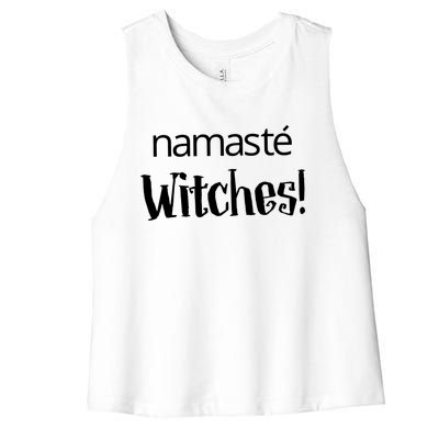 Namaste Witches Halloween Gift Women's Racerback Cropped Tank