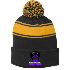 National Women's History Month Equity For Women Stripe Pom Pom Beanie