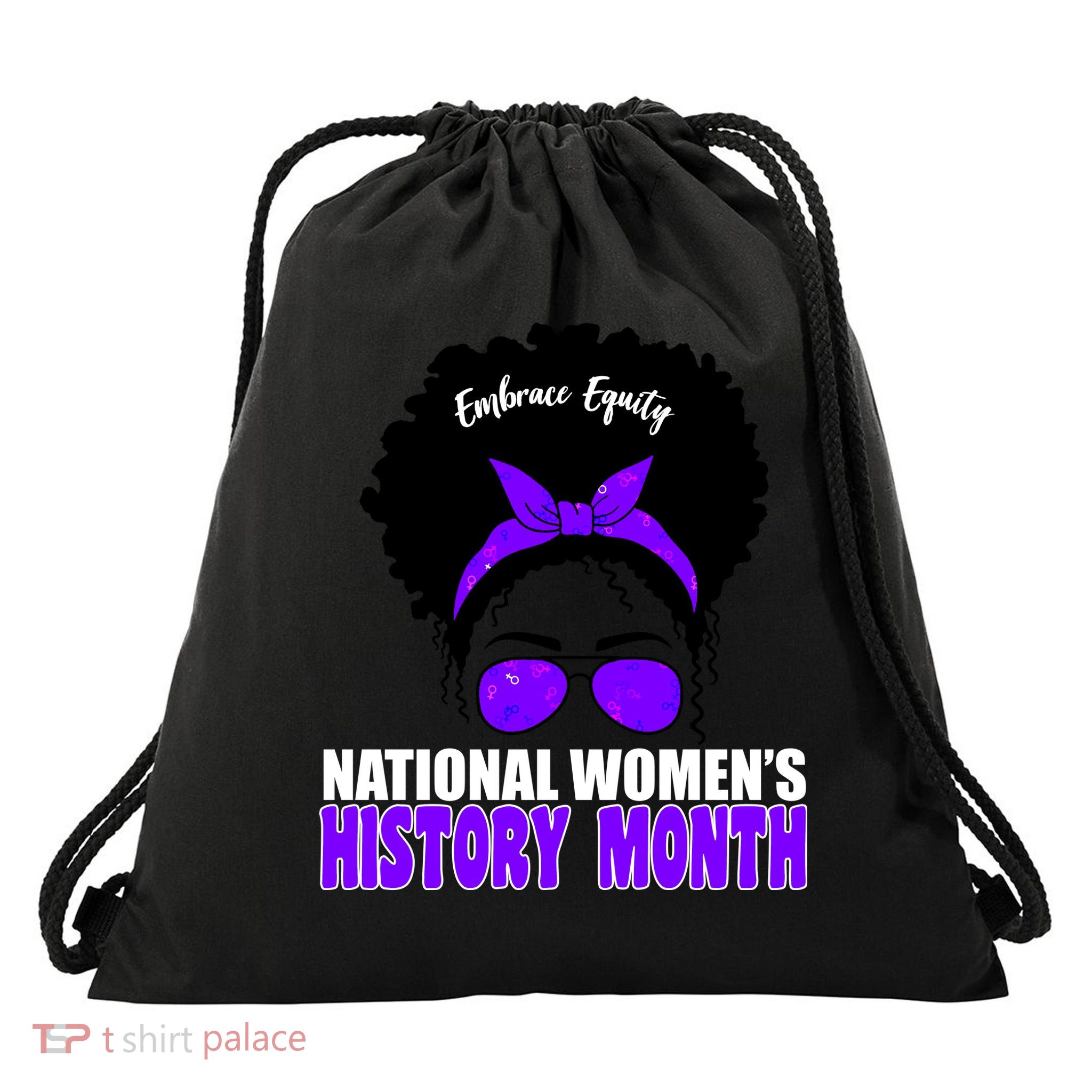 National Women's History Month Equity For Women Drawstring Bag