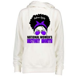 National Women's History Month Equity For Women Womens Funnel Neck Pullover Hood