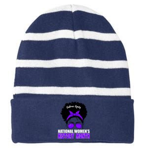 National Women's History Month Equity For Women Striped Beanie with Solid Band