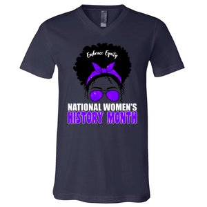 National Women's History Month Equity For Women V-Neck T-Shirt