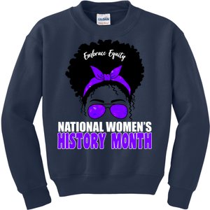 National Women's History Month Equity For Women Kids Sweatshirt