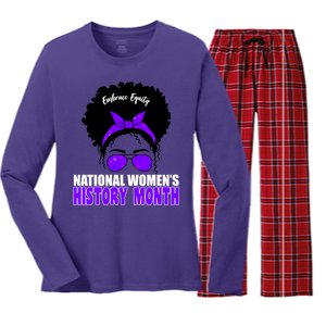 National Women's History Month Equity For Women Women's Long Sleeve Flannel Pajama Set 