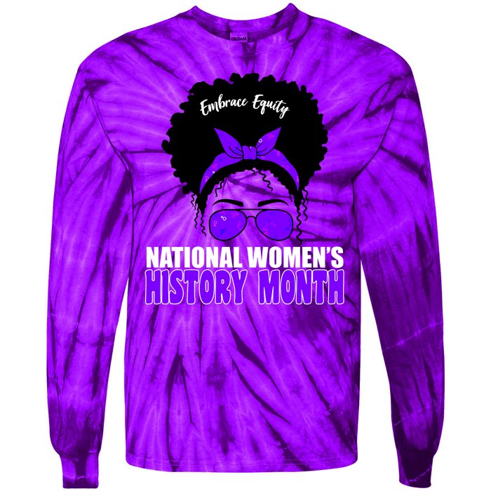 National Women's History Month Equity For Women Tie-Dye Long Sleeve Shirt