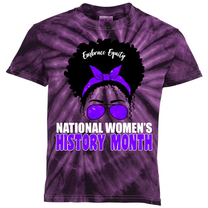 National Women's History Month Equity For Women Kids Tie-Dye T-Shirt