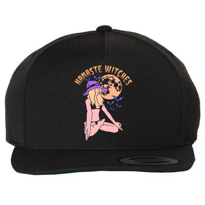 Namaste Witches Halloween Funny Meditation Yoga Gift Wool Snapback Cap