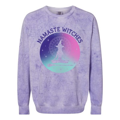 Namaste Witches Halloween Yoga Cute Gift Colorblast Crewneck Sweatshirt