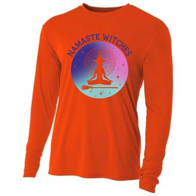 Namaste Witches Halloween Yoga Cute Gift Cooling Performance Long Sleeve Crew