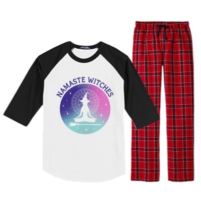 Namaste Witches Halloween Yoga Cute Gift Raglan Sleeve Pajama Set