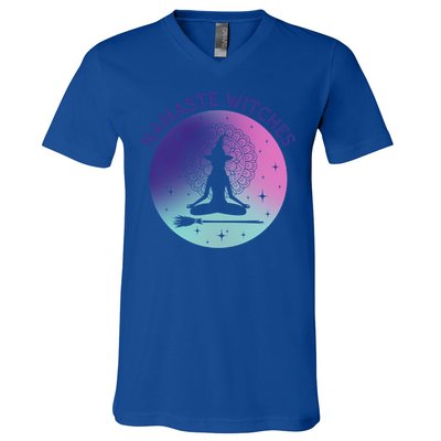 Namaste Witches Halloween Yoga Cute Gift V-Neck T-Shirt