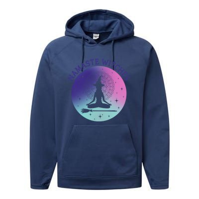 Namaste Witches Halloween Yoga Cute Gift Performance Fleece Hoodie