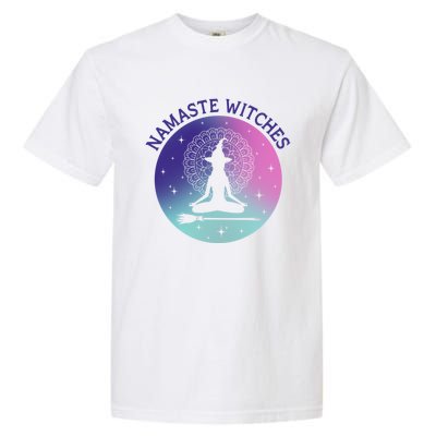 Namaste Witches Halloween Yoga Cute Gift Garment-Dyed Heavyweight T-Shirt