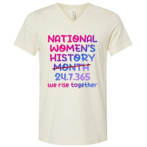 National Women History Month 2024 24.7.365 V-Neck T-Shirt