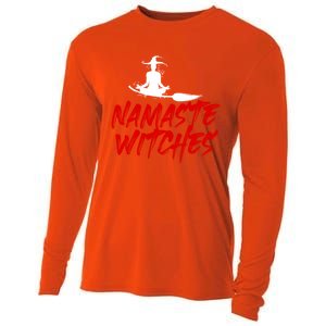 Namaste Witches Halloween Funny Yoga Witch Meme Funny Gift Cooling Performance Long Sleeve Crew