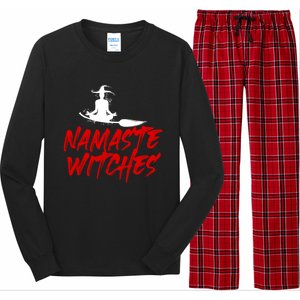 Namaste Witches Halloween Funny Yoga Witch Meme Funny Gift Long Sleeve Pajama Set