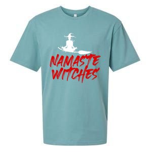 Namaste Witches Halloween Funny Yoga Witch Meme Funny Gift Sueded Cloud Jersey T-Shirt