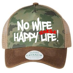 No Wife Happy Single Life Gift Legacy Tie Dye Trucker Hat