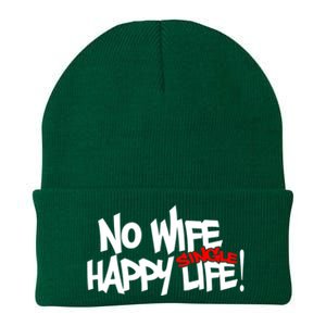 No Wife Happy Single Life Gift Knit Cap Winter Beanie