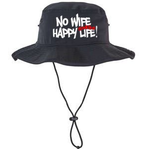 No Wife Happy Single Life Gift Legacy Cool Fit Booney Bucket Hat