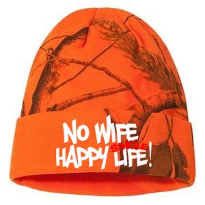 No Wife Happy Single Life Gift Kati Licensed 12" Camo Beanie