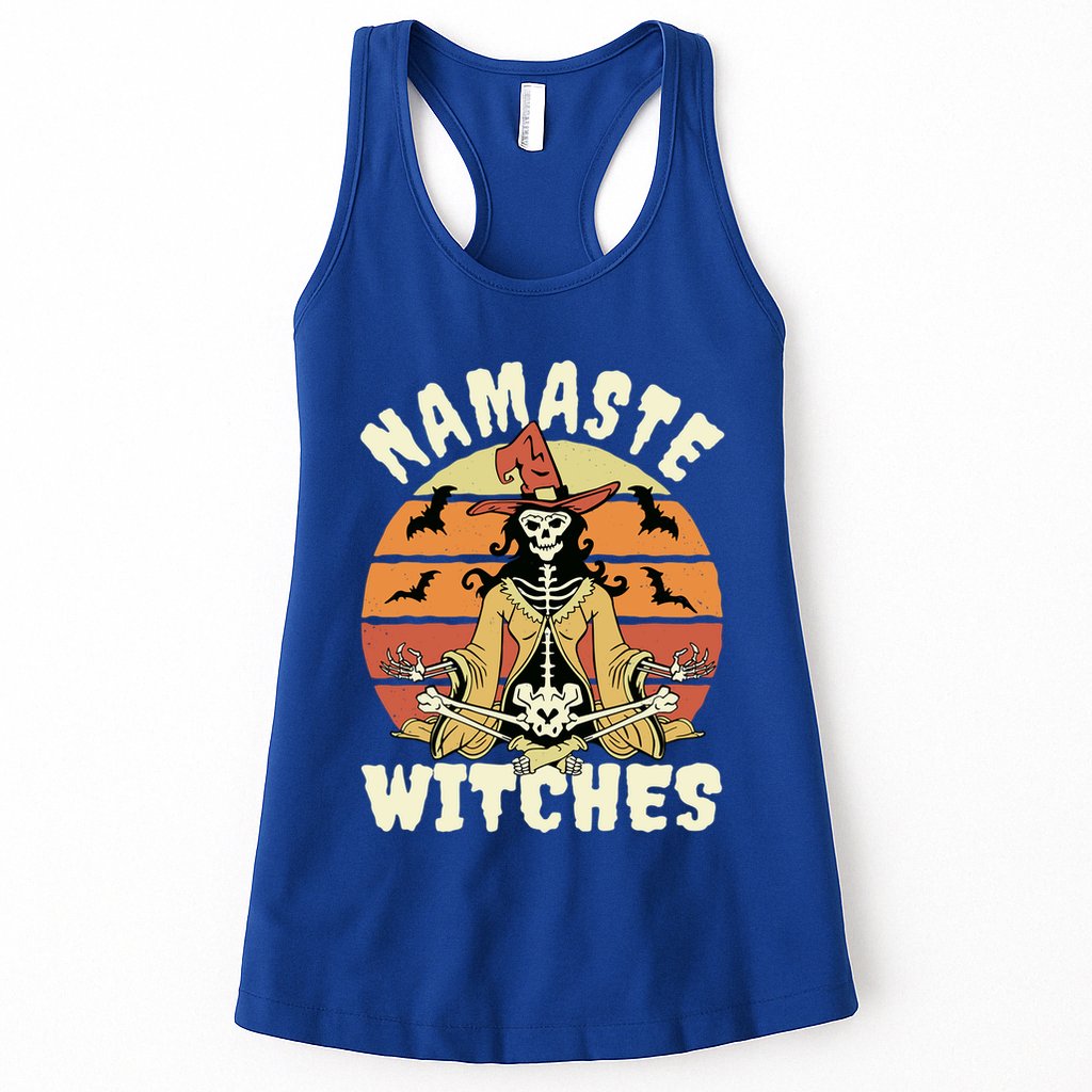 Namaste Witches Halloween Funny Skeleton Yoga Witch Meme Gift Womens Tank Top