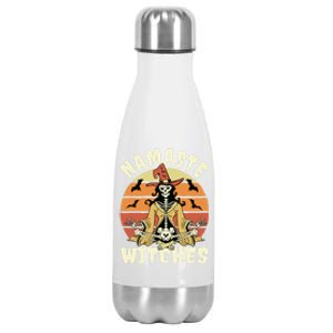 Namaste Witches Halloween Funny Skeleton Yoga Witch Meme Gift Stainless Steel Insulated Water Bottle