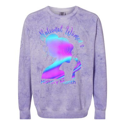 National Women's History Month March Colorblast Crewneck Sweatshirt