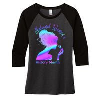 National Women's History Month March Women's Tri-Blend 3/4-Sleeve Raglan Shirt