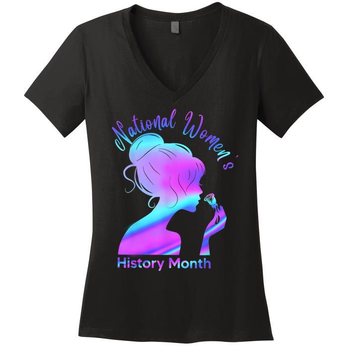 National Women's History Month March Women's V-Neck T-Shirt