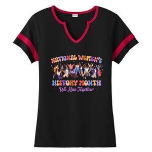 National Womens History Month We Rise Together Ladies Halftime Notch Neck Tee