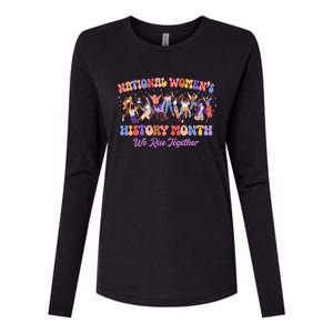 National Womens History Month We Rise Together Womens Cotton Relaxed Long Sleeve T-Shirt