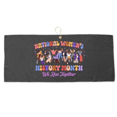 National Womens History Month We Rise Together Large Microfiber Waffle Golf Towel