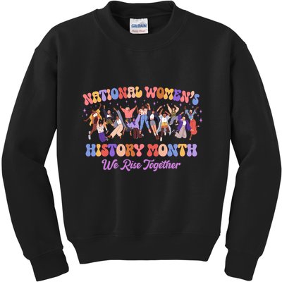 National Womens History Month We Rise Together Kids Sweatshirt