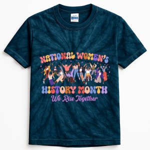 National Womens History Month We Rise Together Kids Tie-Dye T-Shirt