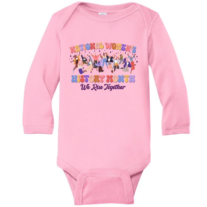 National Womens History Month We Rise Together Baby Long Sleeve Bodysuit