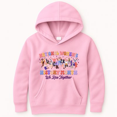 National Womens History Month We Rise Together Kids Hoodie