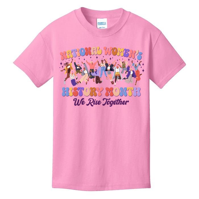 National Womens History Month We Rise Together Kids T-Shirt