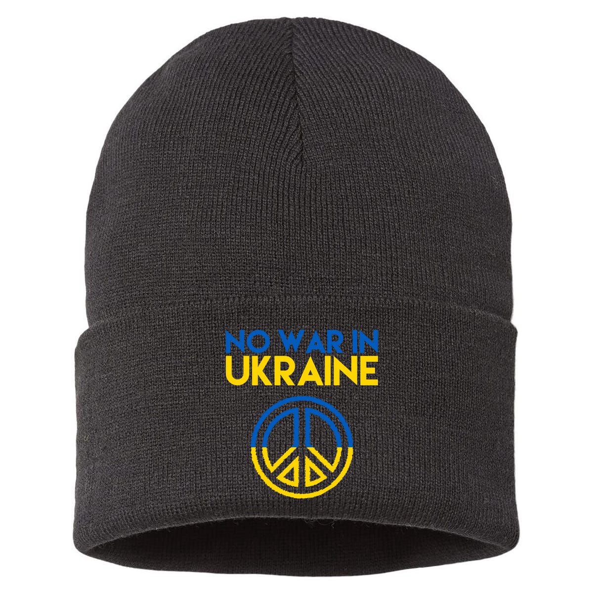 No War In Ukraine Peace Sustainable Knit Beanie