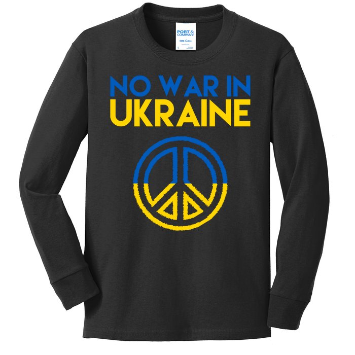 No War In Ukraine Peace Kids Long Sleeve Shirt