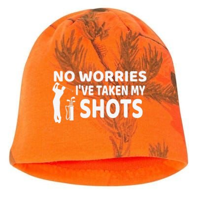 No Worries I’ve Taken My Shots Saying Funny Golf Player Kati - Camo Knit Beanie