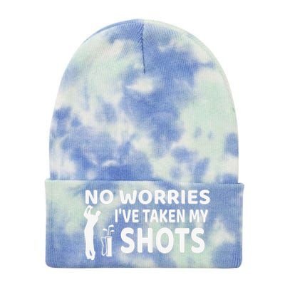 No Worries I’ve Taken My Shots Saying Funny Golf Player Tie Dye 12in Knit Beanie