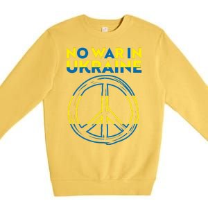 No War In Ukraine Peace Sign Symbol Premium Crewneck Sweatshirt