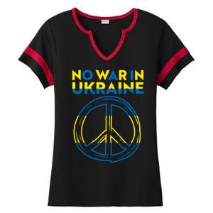 No War In Ukraine Peace Sign Symbol Ladies Halftime Notch Neck Tee